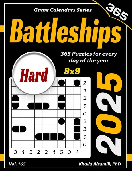 2025 Battleships: 365 Puzzles (9x9) for Every Day of the Year by Dr. Khalid Alzamili – front cover