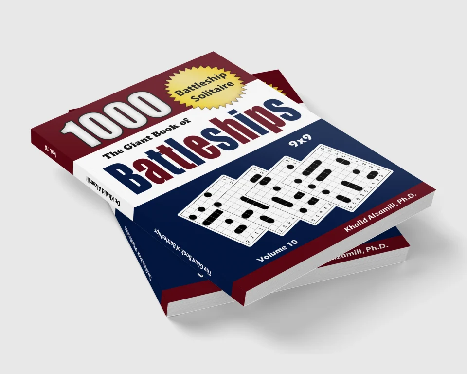 The Giant Book of Battleships: Battleship Solitaire : 1000 Puzzles (9x9) by Dr. Khalid Alzamili – stacked book view
