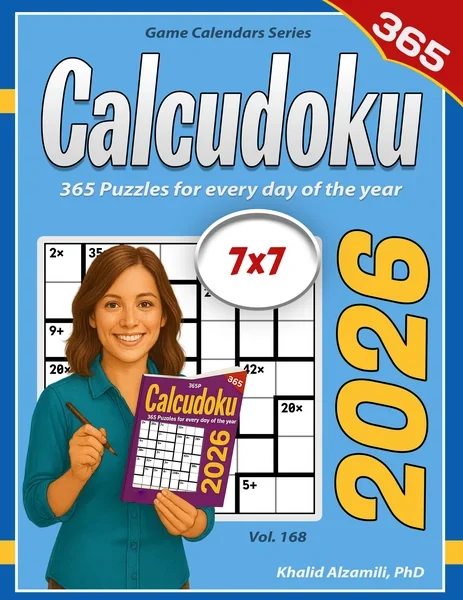 2026 Calcudoku: 365 Puzzles (7x7) for Every Day of the Year by Dr. Khalid Alzamili – front cover