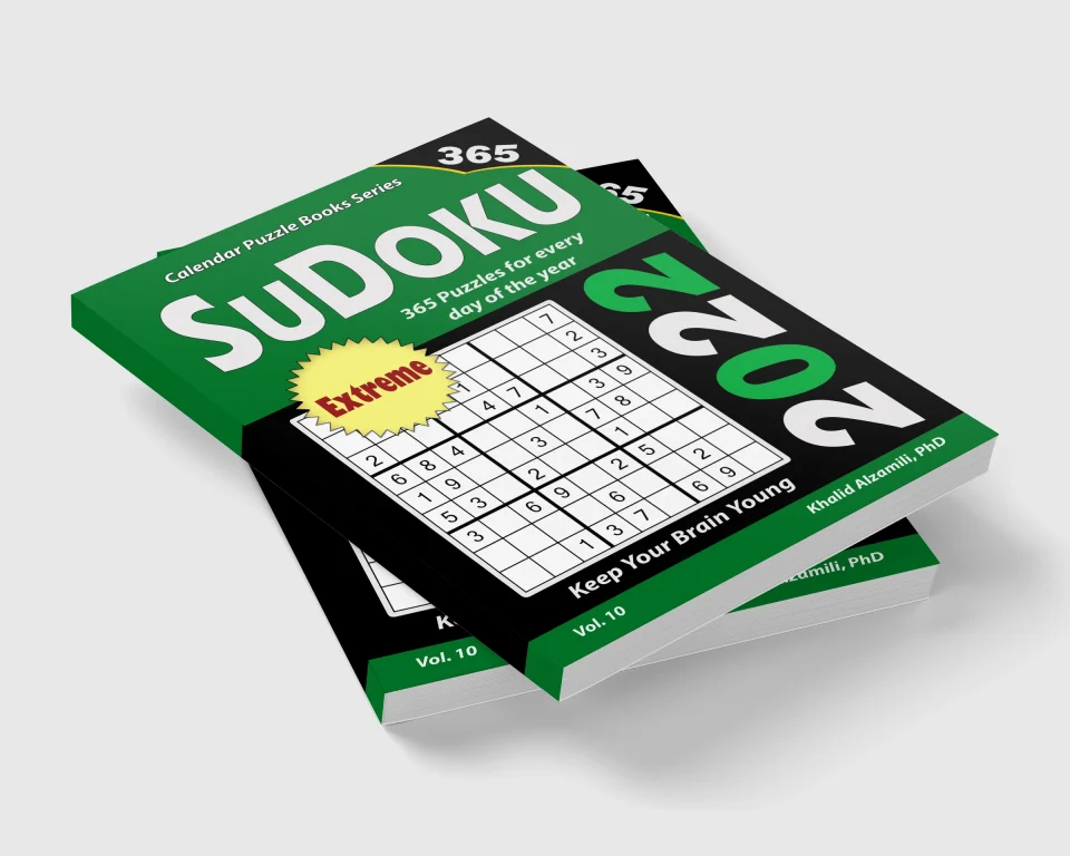 2022 Sudoku: 365 Extreme Puzzles for Every Day of the Year : Keep Your Brain Young by Dr. Khalid Alzamili – stacked book view