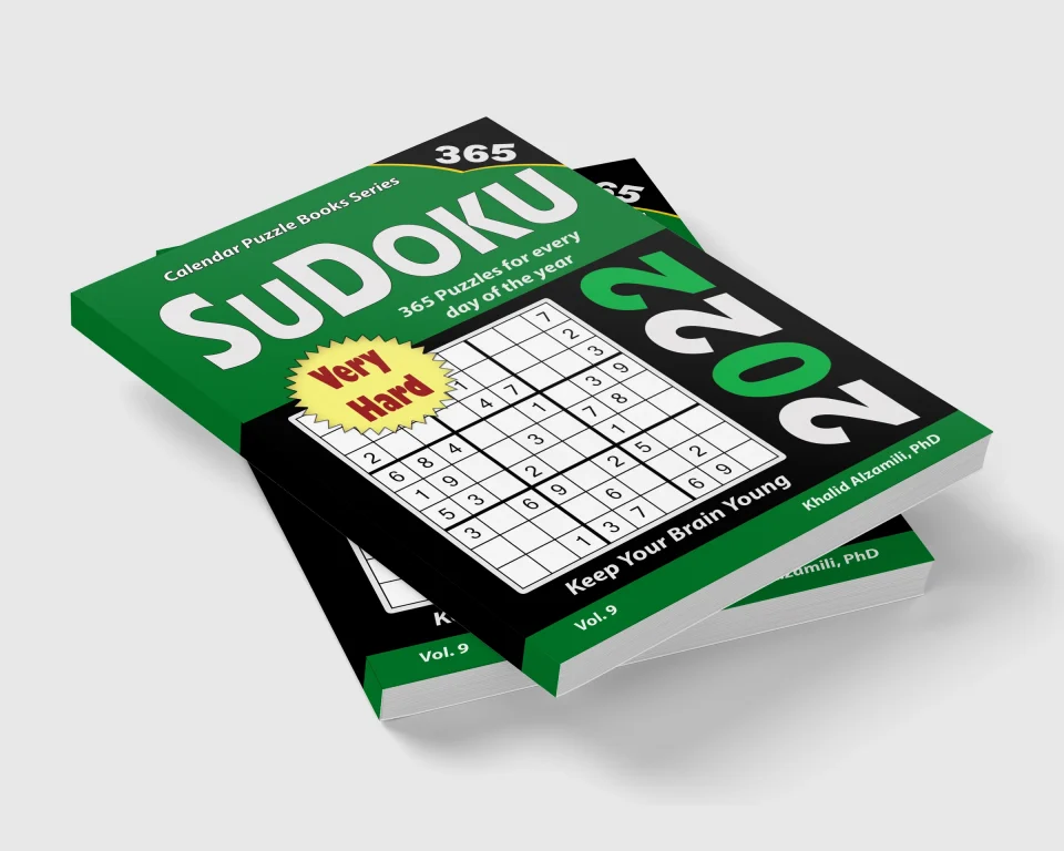 2022 Sudoku: 365 Very Hard Puzzles for Every Day of the Year : Keep Your Brain Young by Dr. Khalid Alzamili – stacked book view