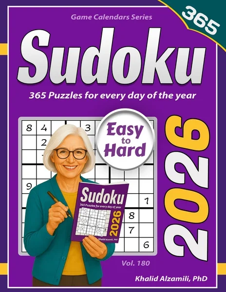 2026 Sudoku: 365 Easy to Hard (9x9) Puzzles for Every Day of the Year by Dr. Khalid Alzamili – front cover