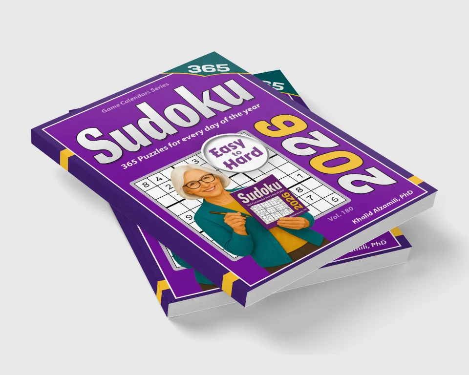 2026 Sudoku: 365 Easy to Hard (9x9) Puzzles for Every Day of the Year by Dr. Khalid Alzamili – stacked book view