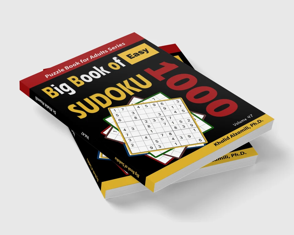 Big Book of Sudoku: 1000 Easy Puzzles by Dr. Khalid Alzamili – stacked book view