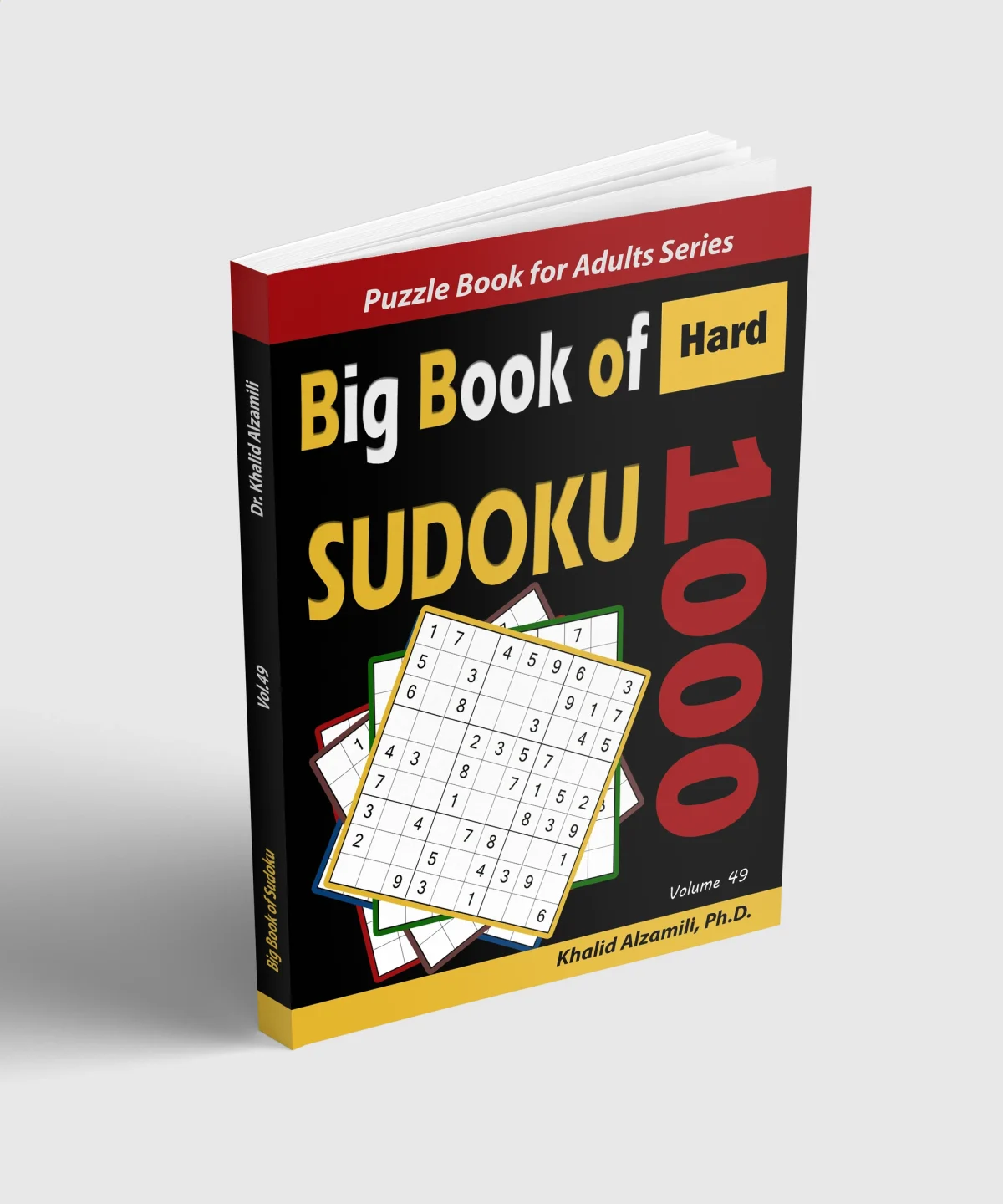 Big Book of Sudoku: 1000 Hard Puzzles by Dr. Khalid Alzamili – standing book view