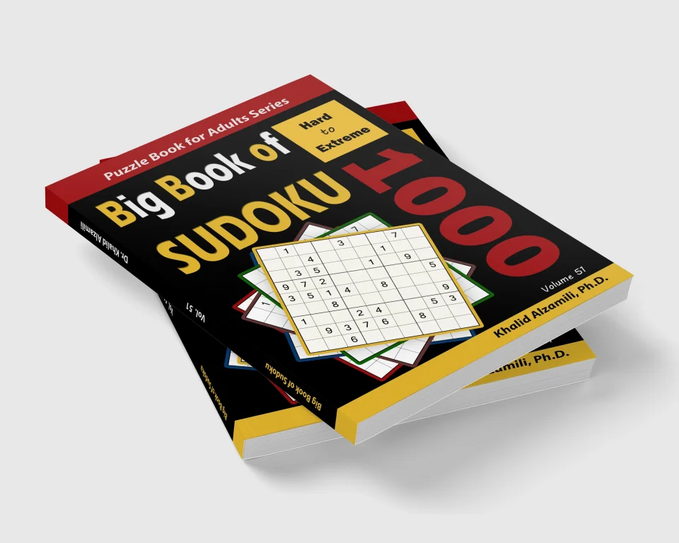 Big Book of Sudoku: 1000 Hard to Extreme Puzzles by Dr. Khalid Alzamili – stacked book view