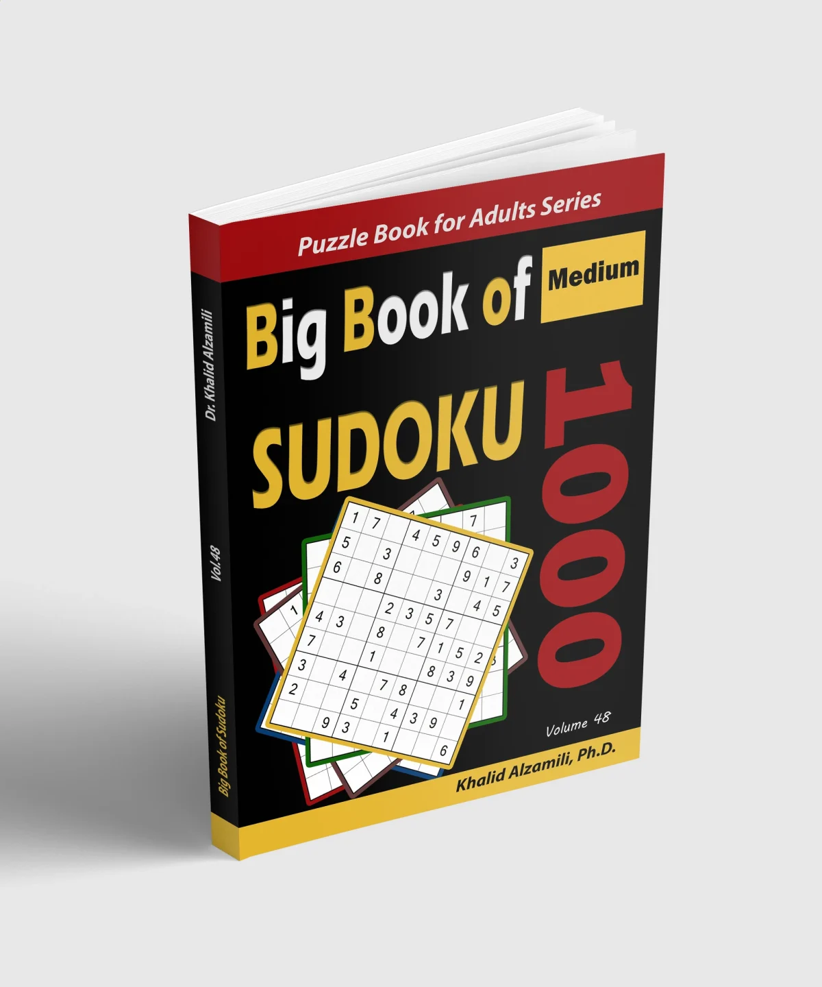 Big Book of Sudoku: 1000 Medium Puzzles by Dr. Khalid Alzamili – standing book view