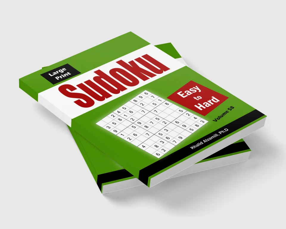 Large Print Sudoku: 100 Easy to Hard Puzzles by Dr. Khalid Alzamili – stacked book view