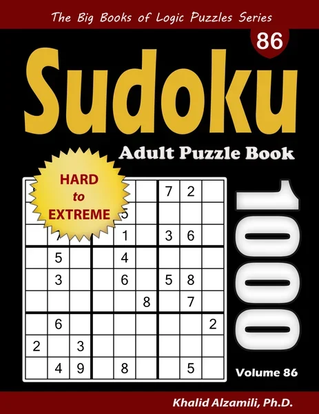 Sudoku Adult Puzzle Book: 1000 Hard to Extreme Puzzles by Dr. Khalid Alzamili – front cover