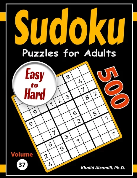 Sudoku For Adults & Seniors: 500 Hard Puzzles :: Keep Your Brain Young by Dr. Khalid Alzamili – front cover