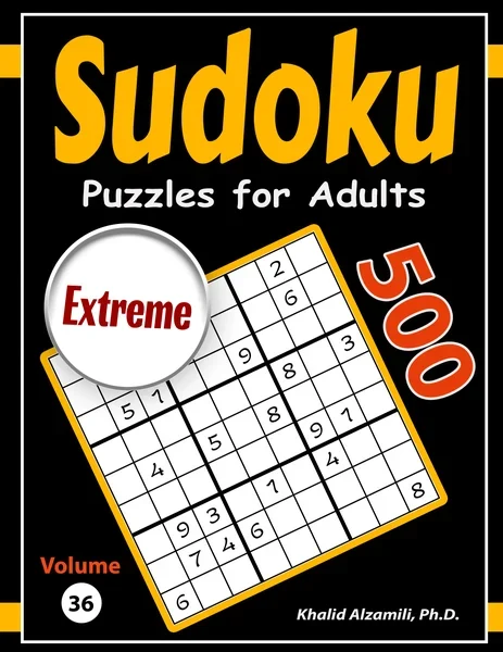 Sudoku Puzzles for Adults: 500 Extreme Puzzles by Dr. Khalid Alzamili – front cover