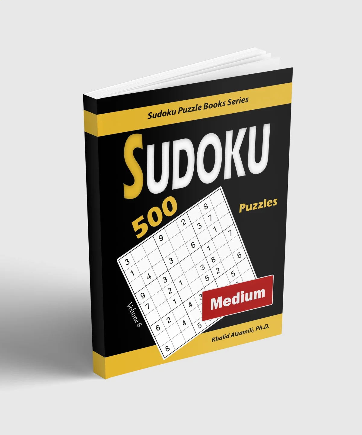 Sudoku: 500 Medium Puzzles by Dr. Khalid Alzamili – standing book view