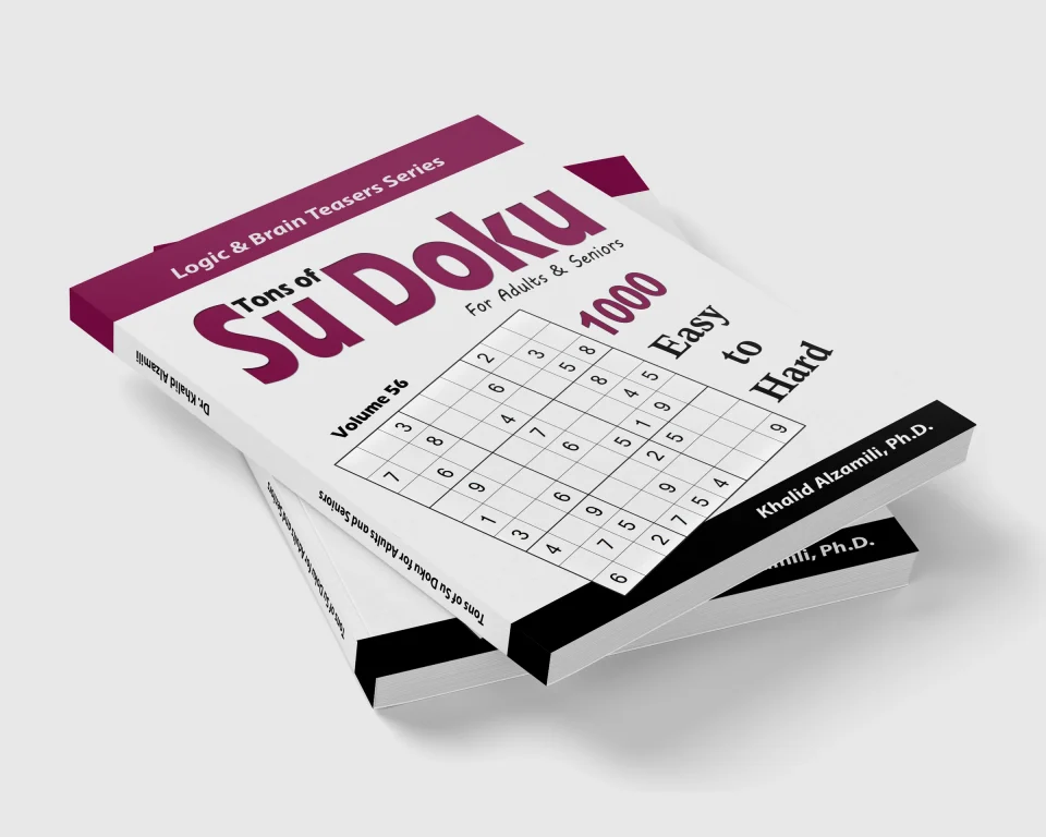 Tons of Su Doku for Adults & Seniors: 1000 Easy to Hard Puzzles by Dr. Khalid Alzamili – stacked book view