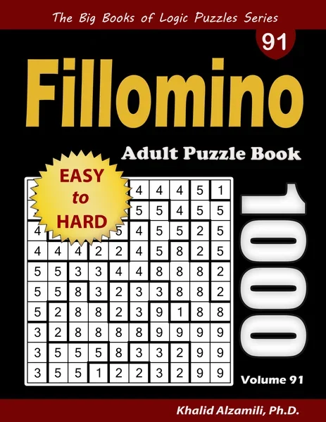 Fillomino Adult Puzzle Book: 1000 Easy to Hard Polyominous Puzzles by Dr. Khalid Alzamili – front cover