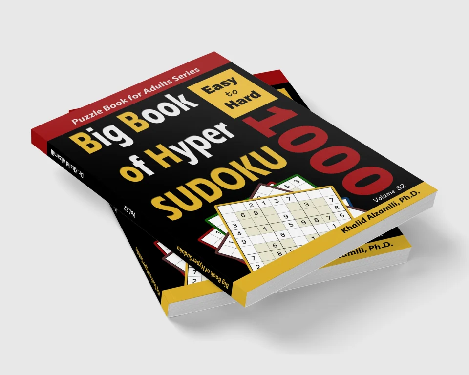 Big Book of Hyper Sudoku: 1000 Easy to Hard Puzzles by Dr. Khalid Alzamili – stacked book view