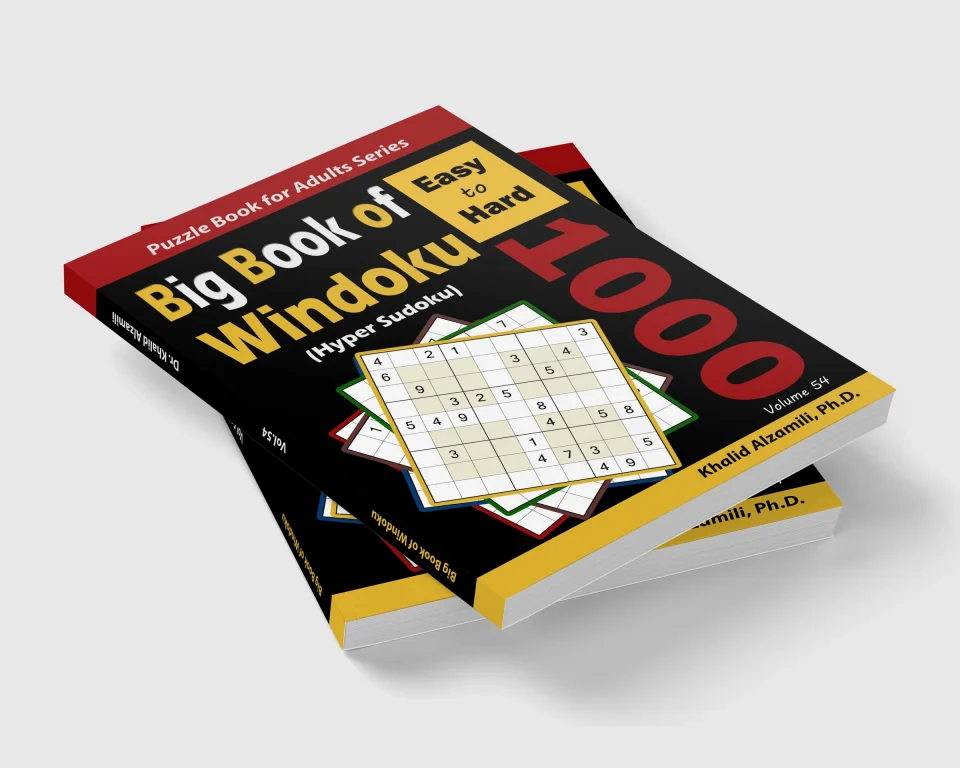 Big Book of Windoku (Hyper Sudoku): 1000 Easy to Hard Puzzles by Dr. Khalid Alzamili – stacked book view