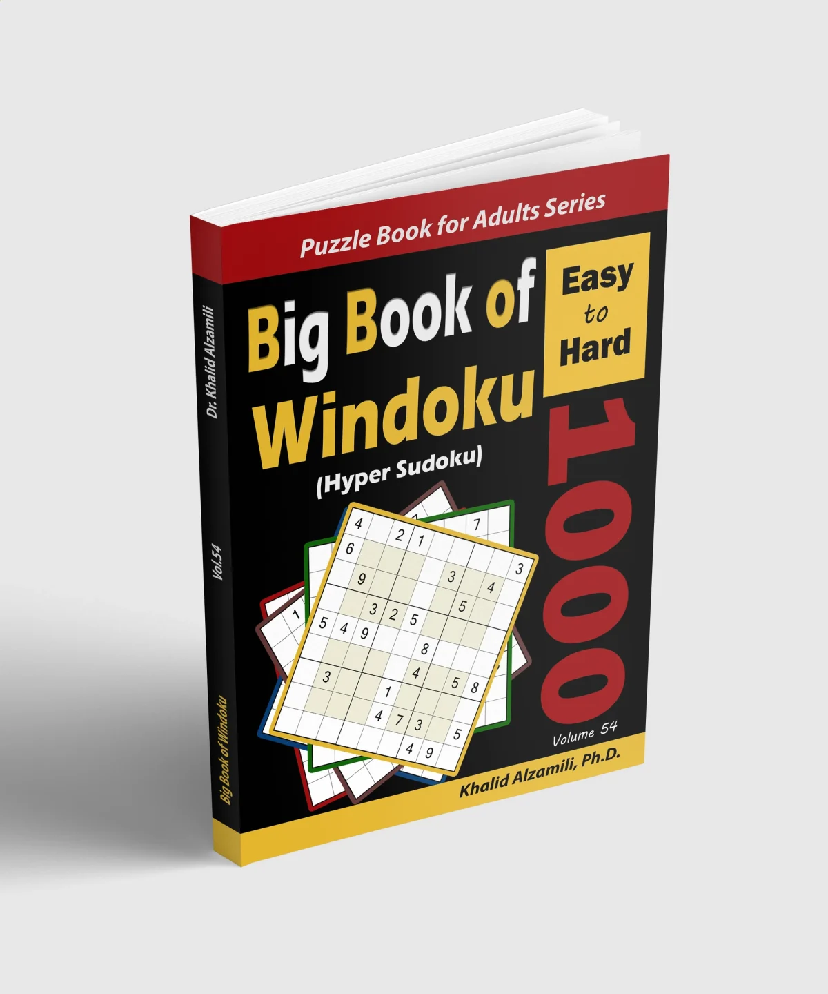 Big Book of Windoku (Hyper Sudoku): 1000 Easy to Hard Puzzles by Dr. Khalid Alzamili – standing book view