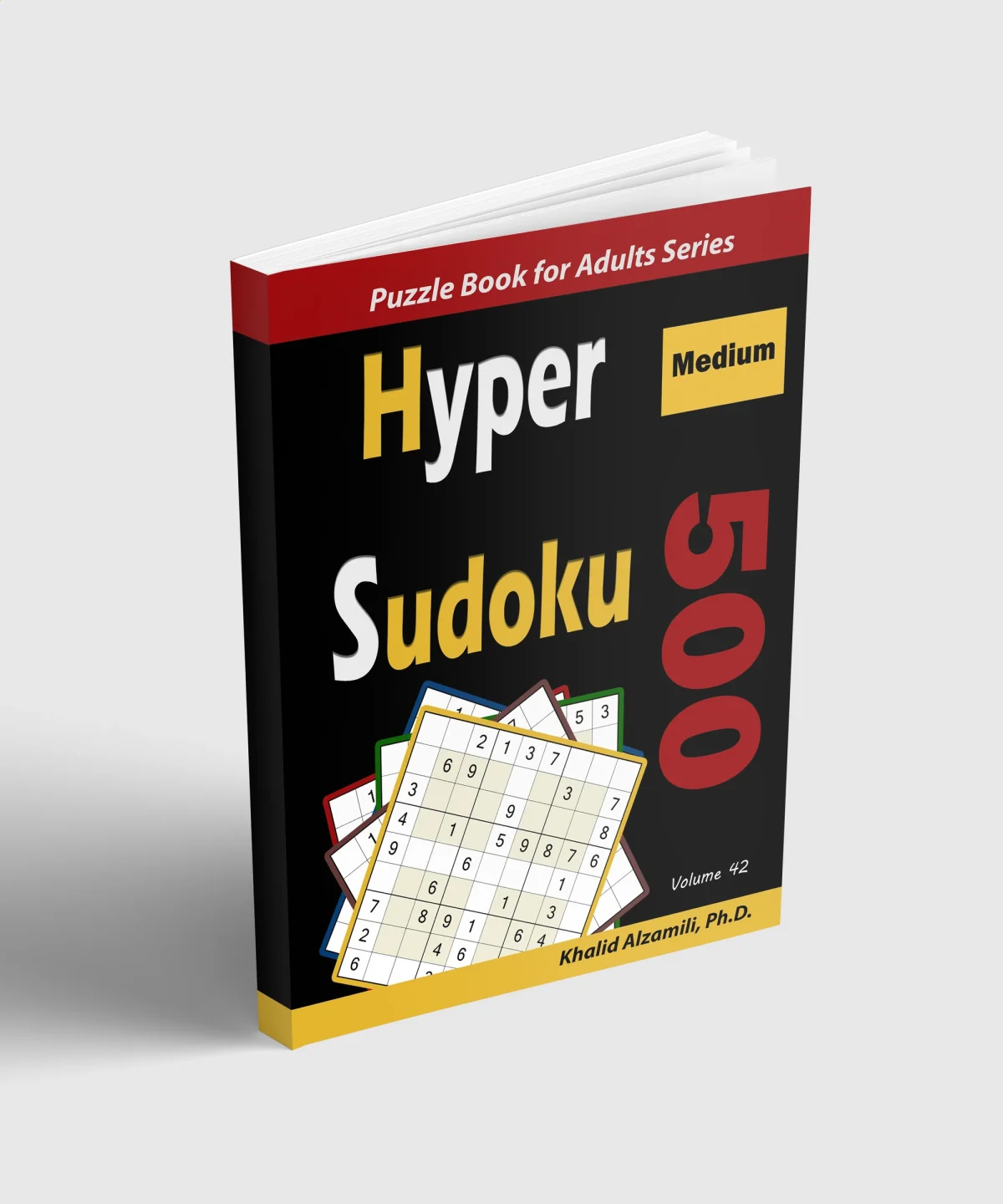 Hyper Sudoku: 500 Medium Puzzles by Dr. Khalid Alzamili – standing book view