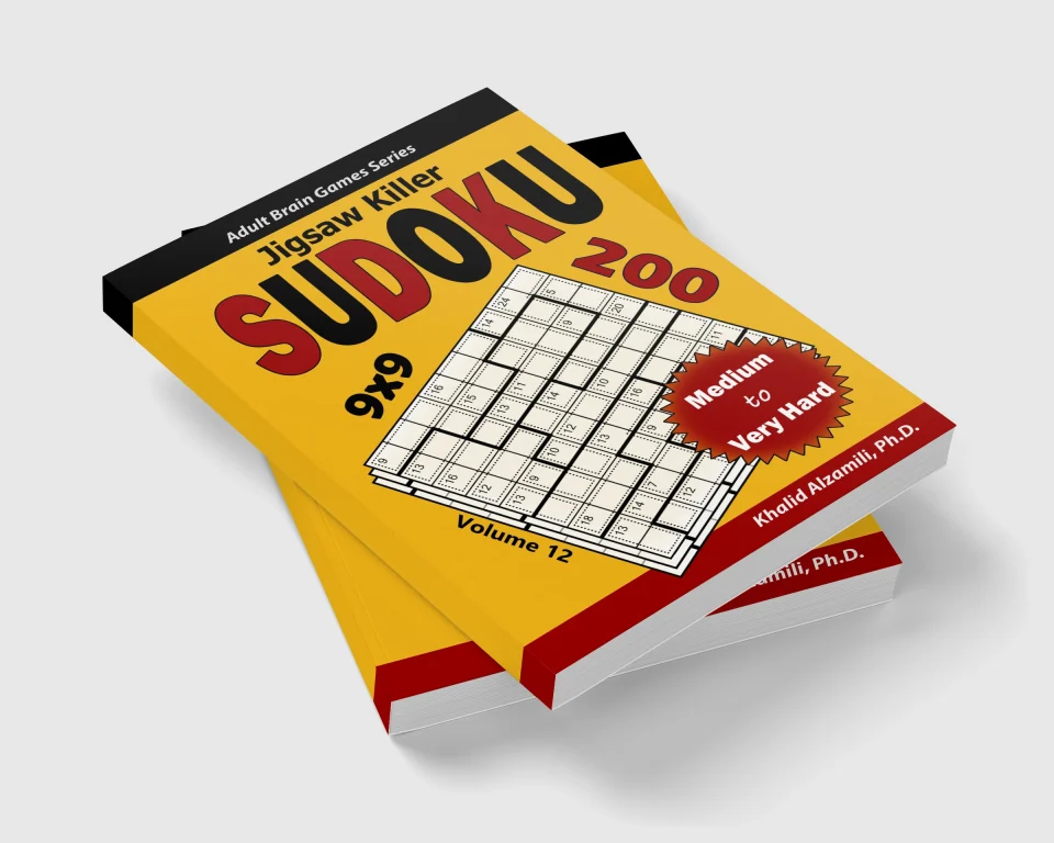 Jigsaw Killer Sudoku: 200 Medium to Very Hard (9x9) Puzzles by Dr. Khalid Alzamili – stacked book view