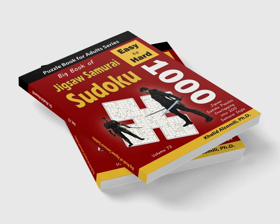 Big Book of Jigsaw Samurai Sudoku: 1000 Easy to Hard Jigsaw Sudoku Puzzles Overlapping into 200 Samurai Style by Dr. Khalid Alzamili – stacked book view
