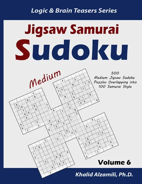 Jigsaw Samurai Sudoku: 500 Medium Jigsaw Sudoku Puzzles Overlapping into 100 Samurai Style by Dr. Khalid Alzamili – front cover