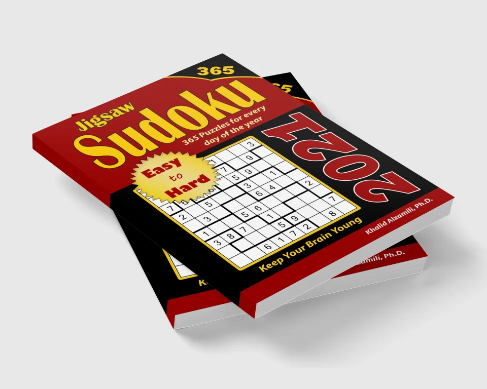 2021 Jigsaw Sudoku: 365 Easy to Hard Puzzles for Every Day of the Year :: Keep Your Brain Young by Dr. Khalid Alzamili – stacked book view