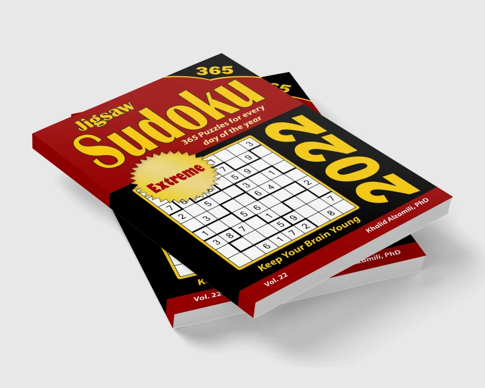 2022 Jigsaw Sudoku: 365 Extreme Puzzles for Every Day of the Year : Keep Your Brain Young by Dr. Khalid Alzamili – stacked book view