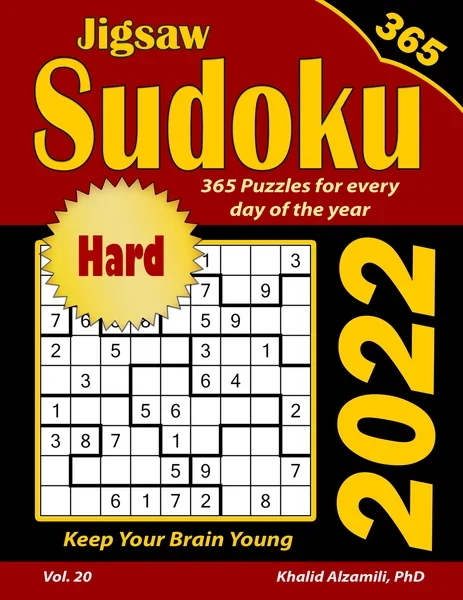 2022 Jigsaw Sudoku: 365 Hard Puzzles for Every Day of the Year : Keep Your Brain Young by Dr. Khalid Alzamili – front cover