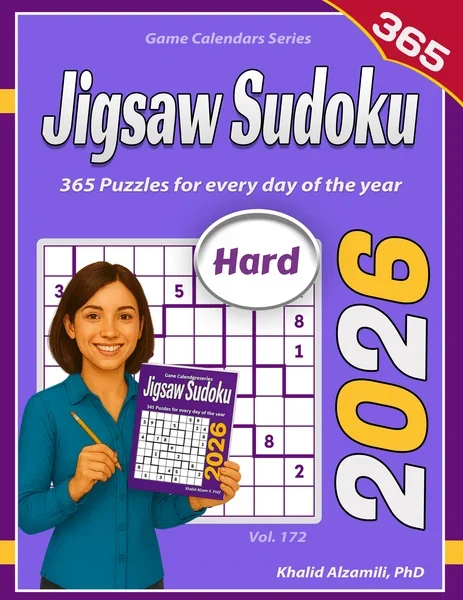 2026 Jigsaw Sudoku: 365 Hard (9x9) Puzzles for Every Day of the Year by Dr. Khalid Alzamili – front cover