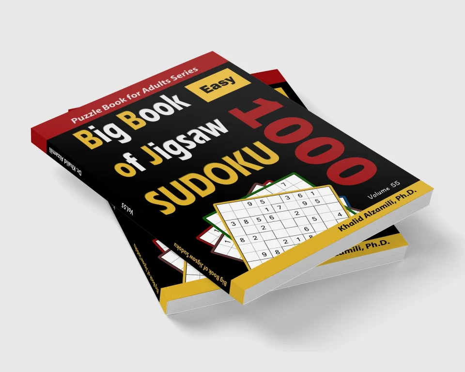 Big Book of Jigsaw Sudoku: 1000 Easy Puzzles by Dr. Khalid Alzamili – stacked book view