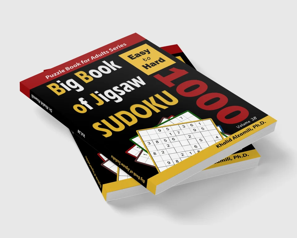 Big Book of Jigsaw Sudoku: 1000 Easy to Hard Puzzles by Dr. Khalid Alzamili – stacked book view
