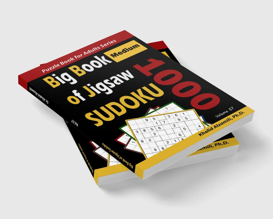 Big Book of Jigsaw Sudoku: 1000 Medium Puzzles by Dr. Khalid Alzamili – stacked book view