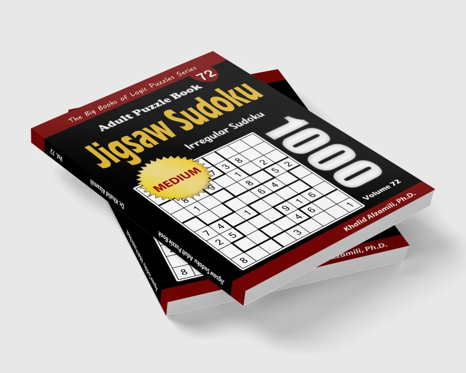 Jigsaw Sudoku Adult Puzzle Book: 1000 Medium Irregular Sudoku Puzzles by Dr. Khalid Alzamili – stacked book view