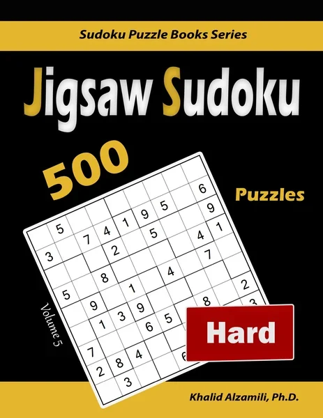 Jigsaw Sudoku: 500 Hard Puzzles by Dr. Khalid Alzamili – front cover