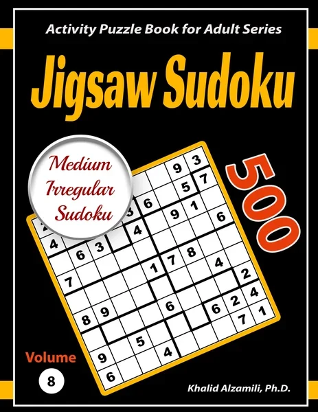 Jigsaw Sudoku: 500 Medium Irregular Sudoku Puzzles by Dr. Khalid Alzamili – front cover