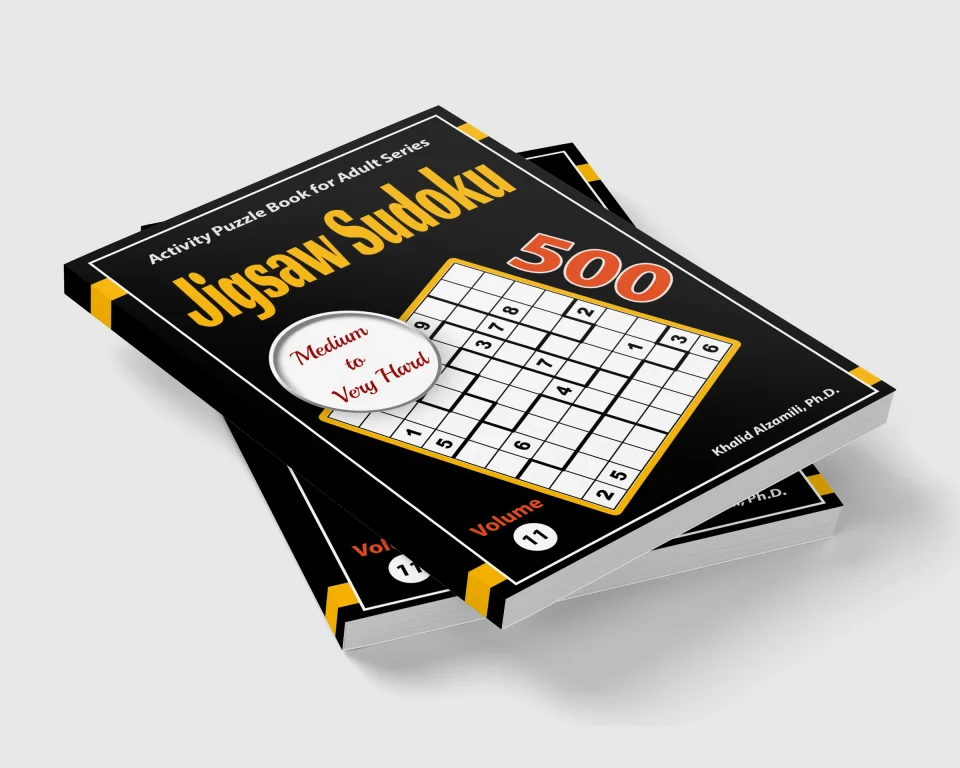 Jigsaw Sudoku: 500 Medium to Very Hard Irregular Sudoku Puzzles by Dr. Khalid Alzamili – stacked book view