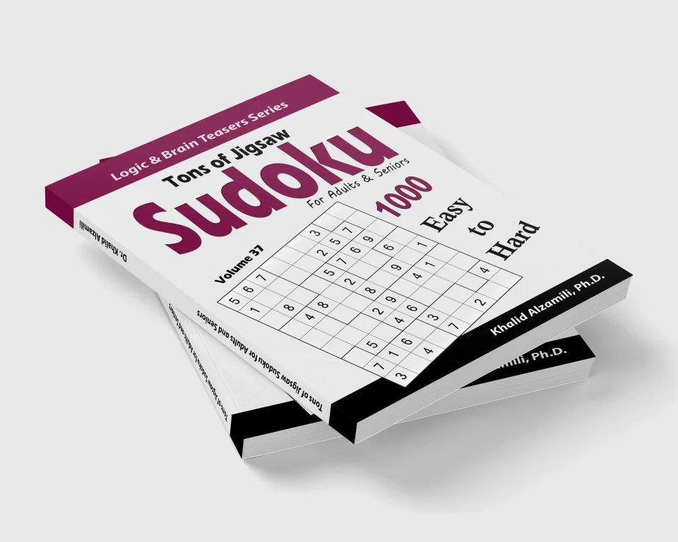 Tons of Jigsaw Sudoku for Adults & Seniors: 1000 Easy to Hard Puzzles by Dr. Khalid Alzamili – stacked book view