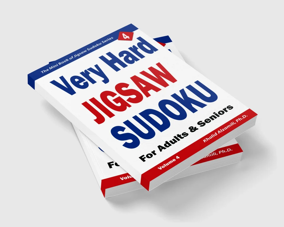 Very Hard Jigsaw Sudoku for Adults & Seniors: 200 Very Hard (9x9) Puzzles by Dr. Khalid Alzamili – stacked book view
