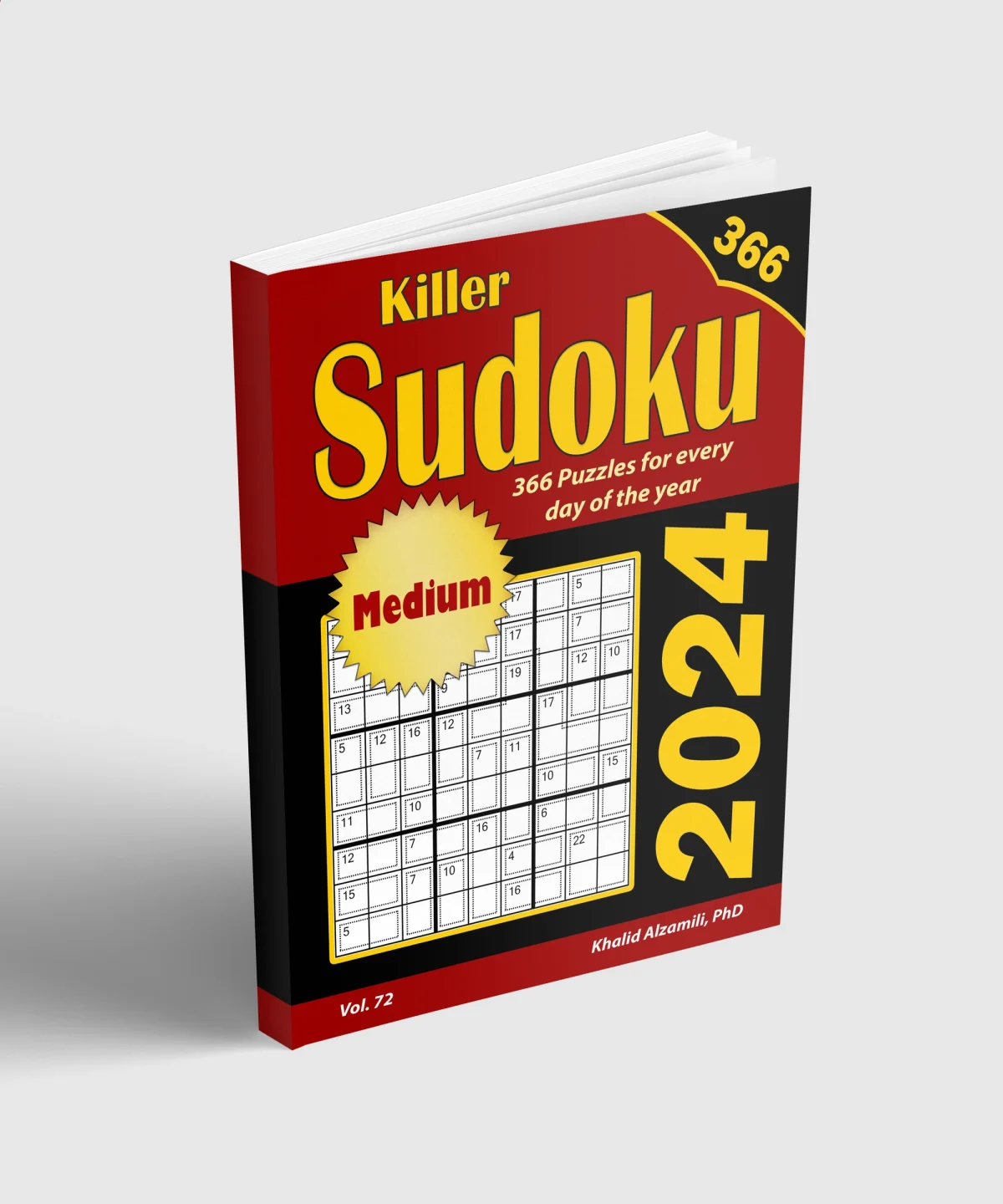 2024 Killer Sudoku : 366 Medium Puzzles for Every Day of the Year by Dr. Khalid Alzamili – standing book view