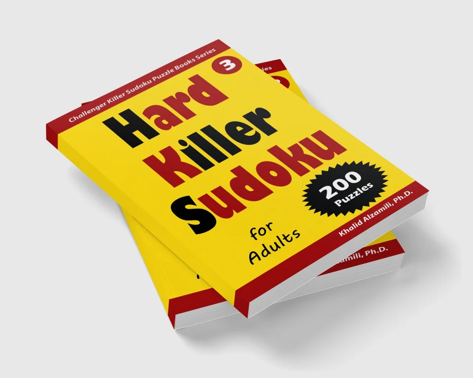 Hard Killer Sudoku for Adults: 200 Hard (9x9) Puzzles by Dr. Khalid Alzamili – stacked book view