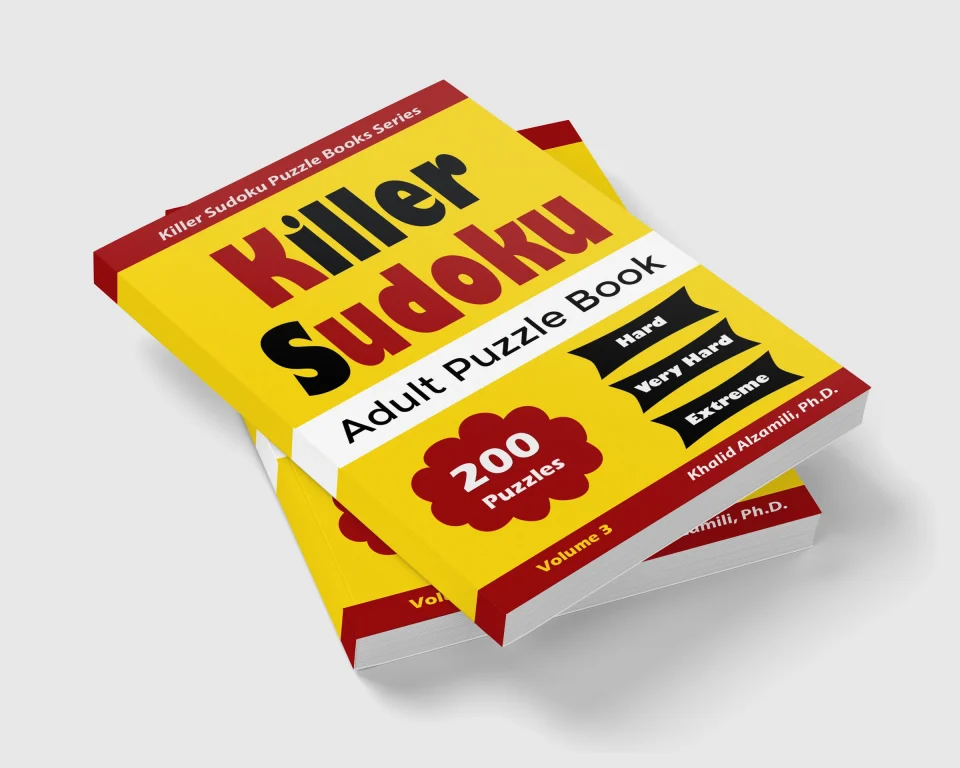 Killer Sudoku Adult Puzzle Book: 200 Hard to Extreme by Dr. Khalid Alzamili – stacked book view