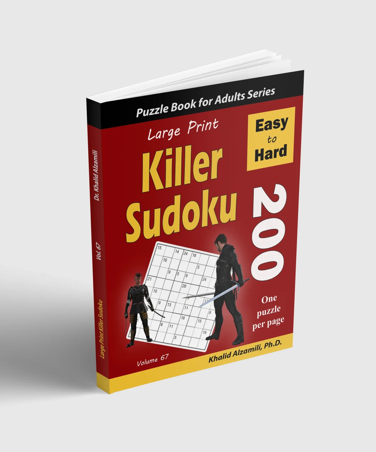 Large Print Killer Sudoku: 200 Easy to Hard Puzzles by Dr. Khalid Alzamili – standing book view