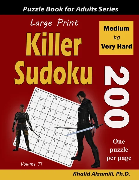 Large Print Killer Sudoku: 200 Medium to Very Hard Puzzles by Dr. Khalid Alzamili – front cover