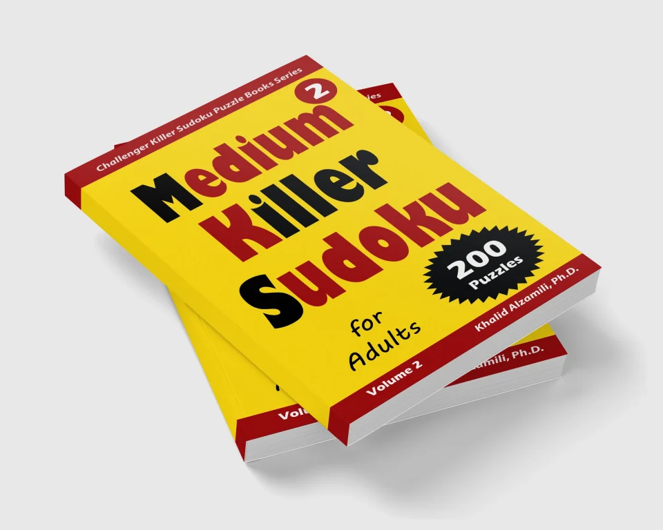 Medium Killer Sudoku for Adult: 200 Medium (9x9) Puzzles by Dr. Khalid Alzamili – stacked book view