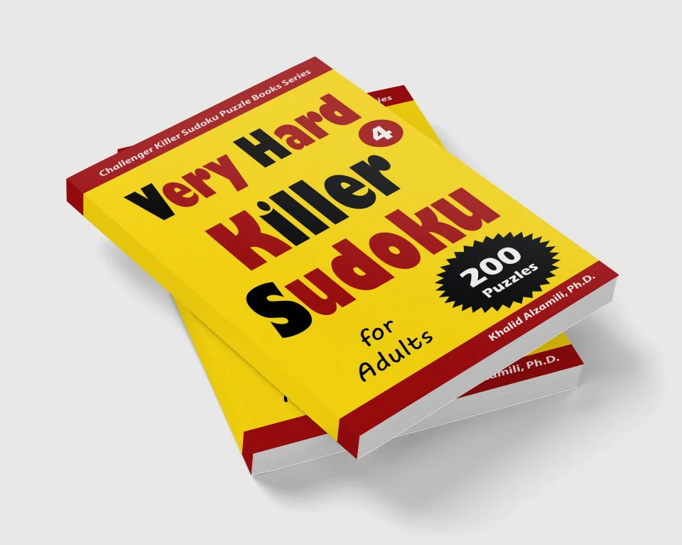 Very Hard Killer Sudoku for Adults: 200 Very Hard (9x9) Puzzles by Dr. Khalid Alzamili – stacked book view