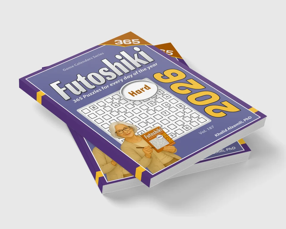 2021 Activity Book for Adults: 365 Hard Variety Puzzles for Every Day of the Year : 12 Puzzle Types (Sudoku, Futoshiki, Battleships, Calcudoku, Binary Puzzle, Slitherlink, Killer Sudoku, Masyu, Jigsaw Sudoku, Minesweeper, Suguru, and Numbrix) by Dr. Khalid Alzamili – stacked book view