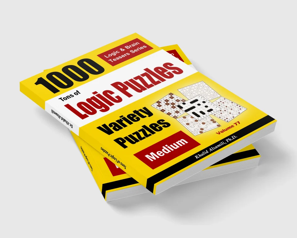 Tons of Logic Puzzles: 1000 Medium Variety Puzzles by Dr. Khalid Alzamili – stacked book view