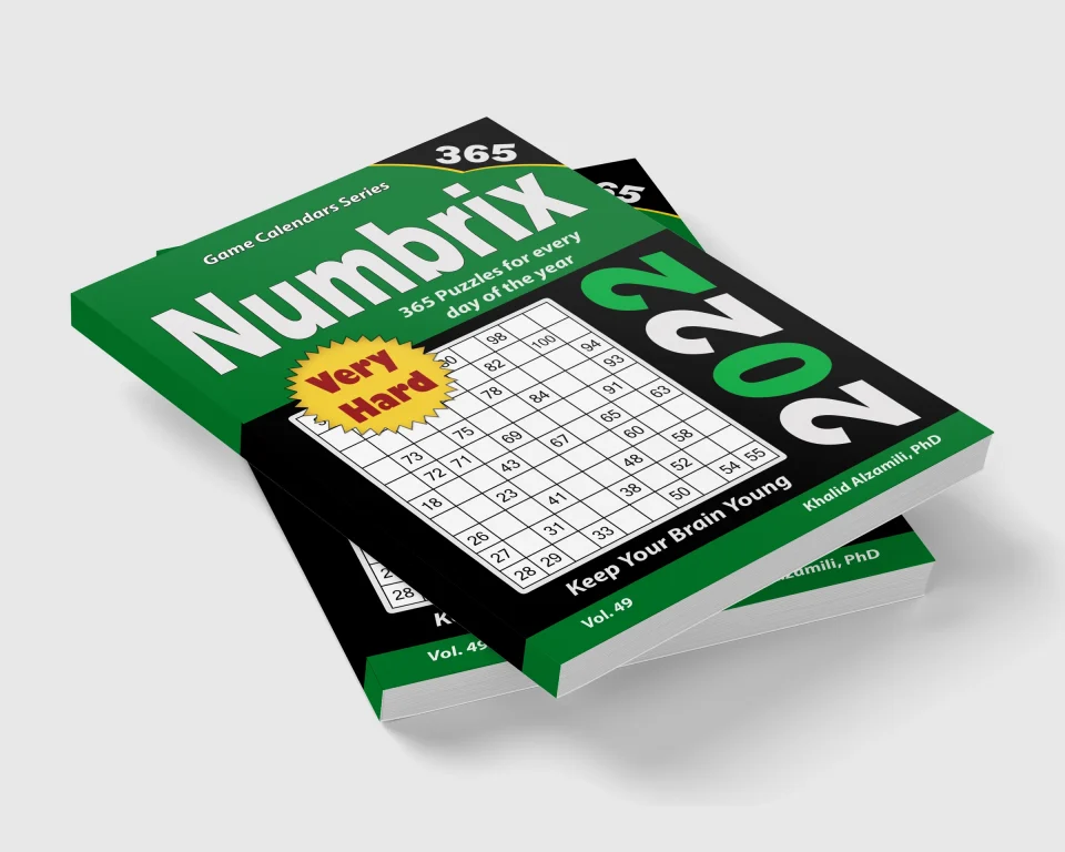 2022 Numbrix: 365 Very Hard Puzzles for Every Day of the Year : Keep Your Brain Young by Dr. Khalid Alzamili – stacked book view