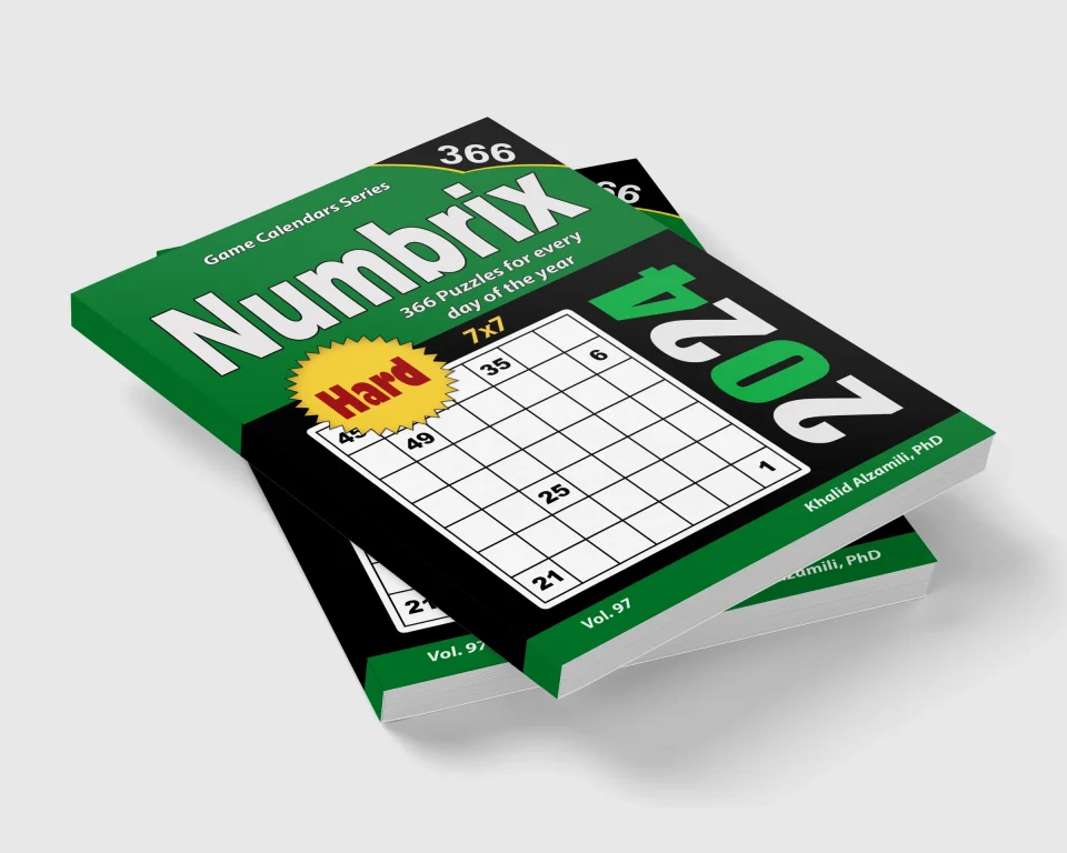 2024 Numbrix: 366 Hard (7x7) Puzzles for Every Day of the Year by Dr. Khalid Alzamili – stacked book view