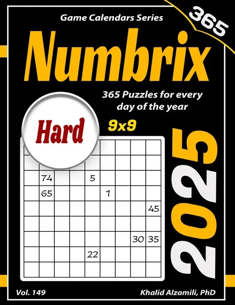 2025 Numbrix: 365 Hard (9x9) Puzzles for Every Day of the Year by Dr. Khalid Alzamili – front cover